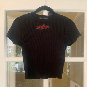 Rock n Rose Couture Roses Black Baby T-shirt, sm